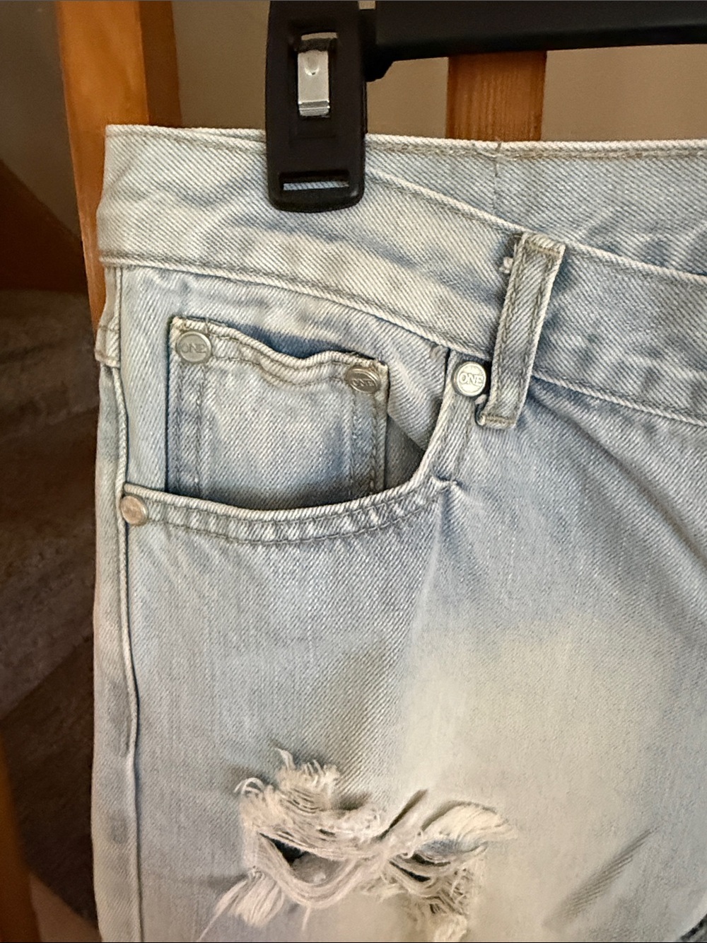 ONE by One Teaspoon Light Wash Distressed Denim Jeans Size 27 - Picture 7 of 13